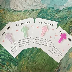 Set of Four Cross in Pastel Colors